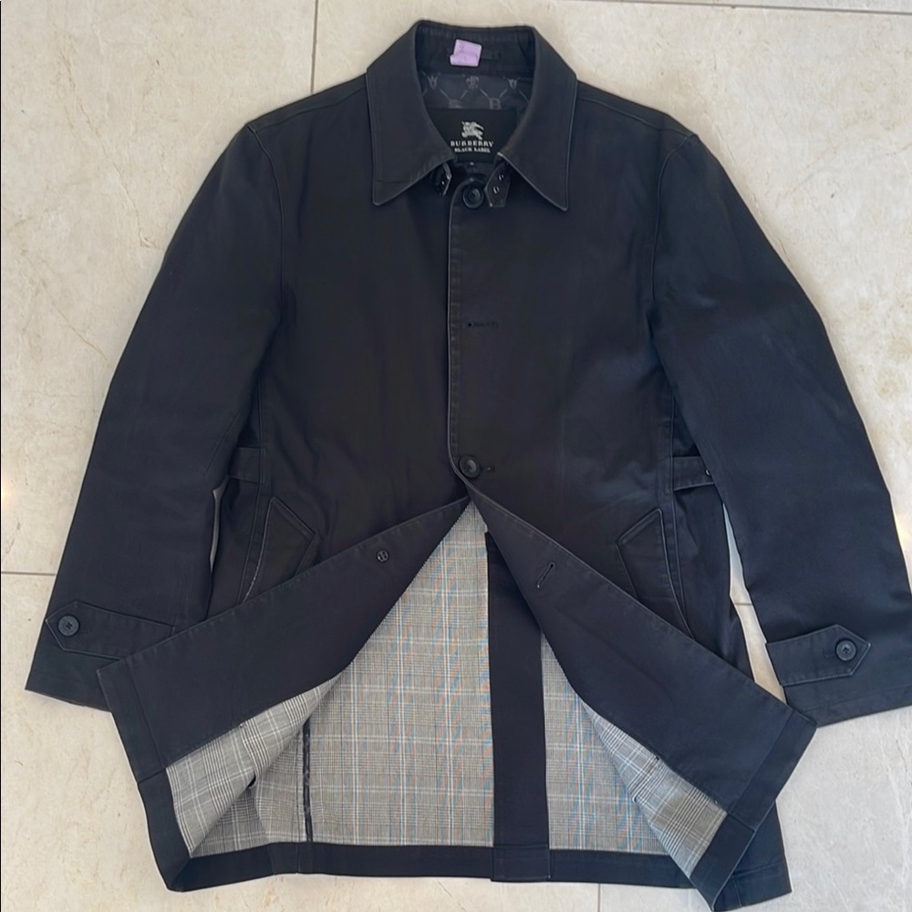 Burberry Black Trench Coat with Check Lining